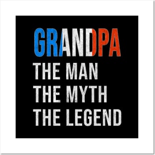 Grand Father French Grandpa The Man The Myth The Legend - Gift for French Dad With Roots From  France Posters and Art